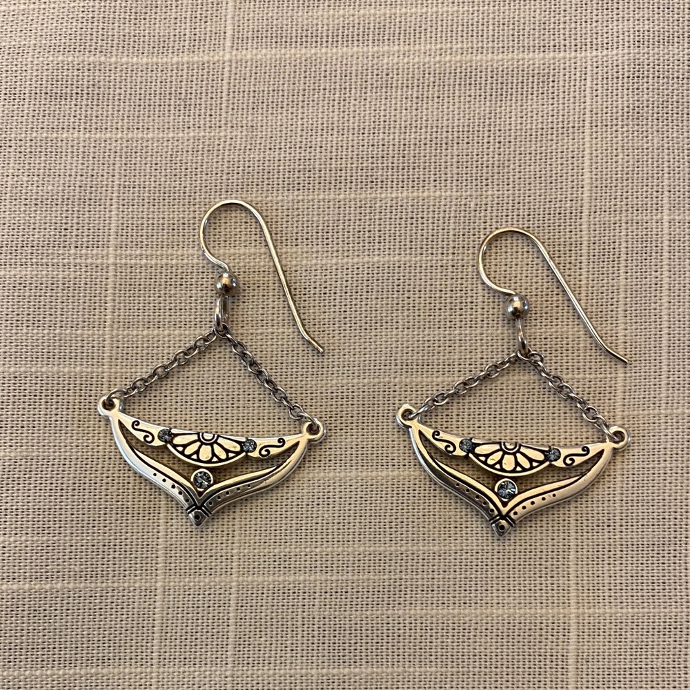 Brighton Silver and Blue Dangle Earrings